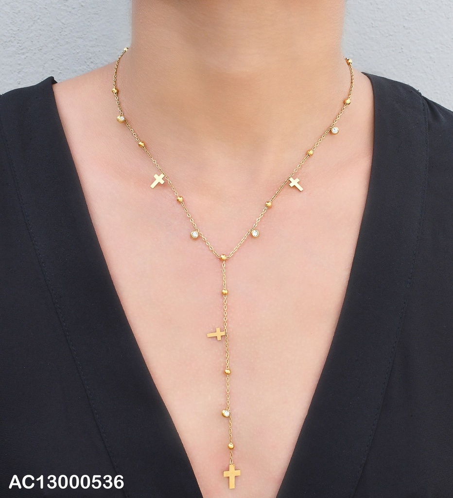 CADENA PLACAS CRUCES/PELOTITAS C/COLGANTE 072920