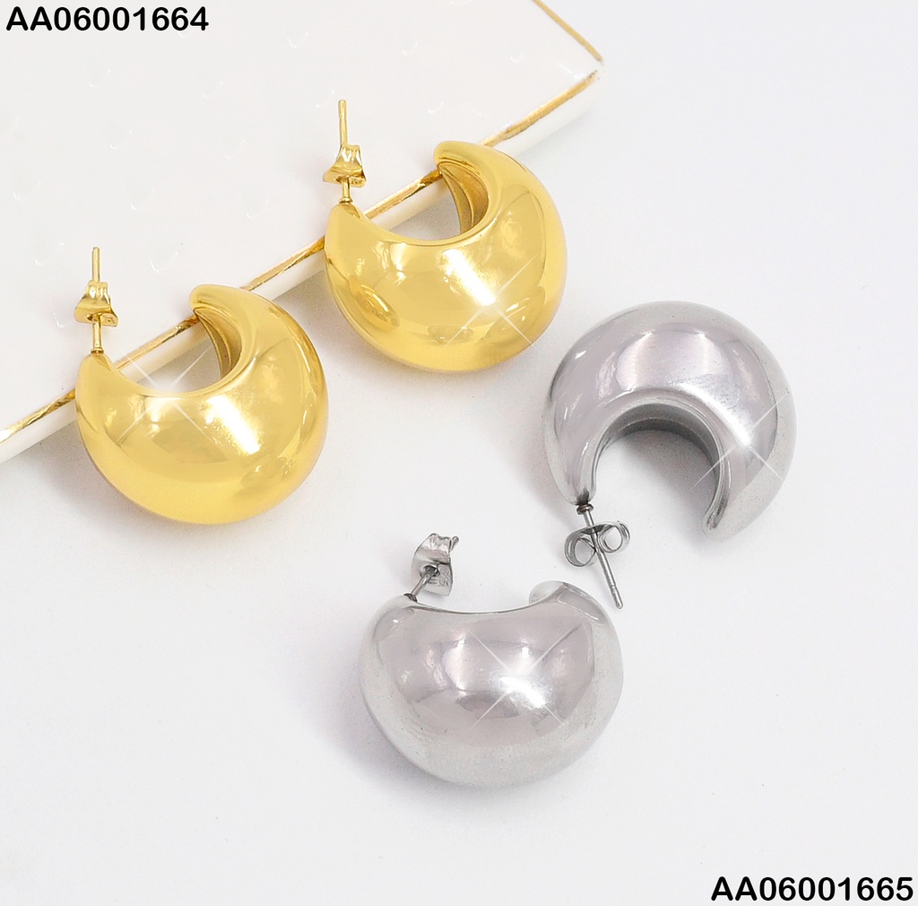 ARETES LISO MEDIA LUNA INFLADA HORIZ. 2006196-G029