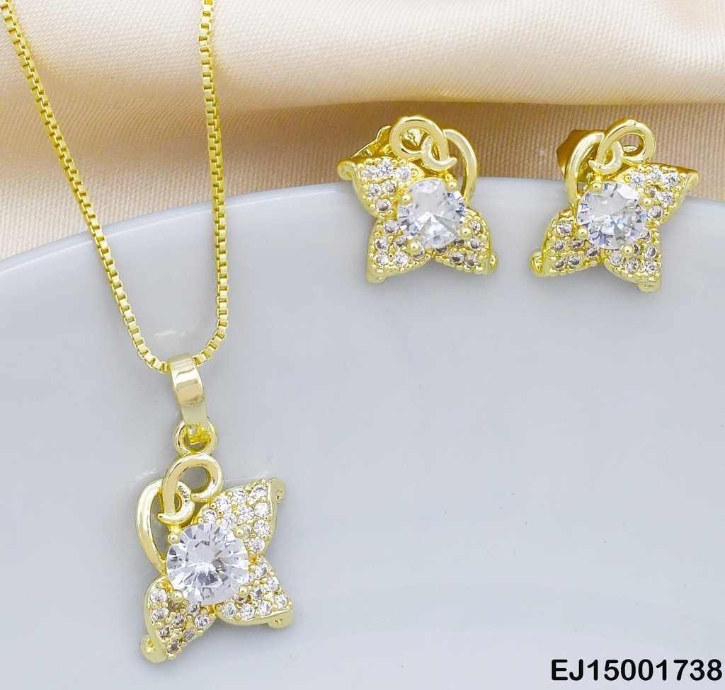 JUEGO MITAD TRES PETALOS SE170-104 ZIRC. RD BLANCA