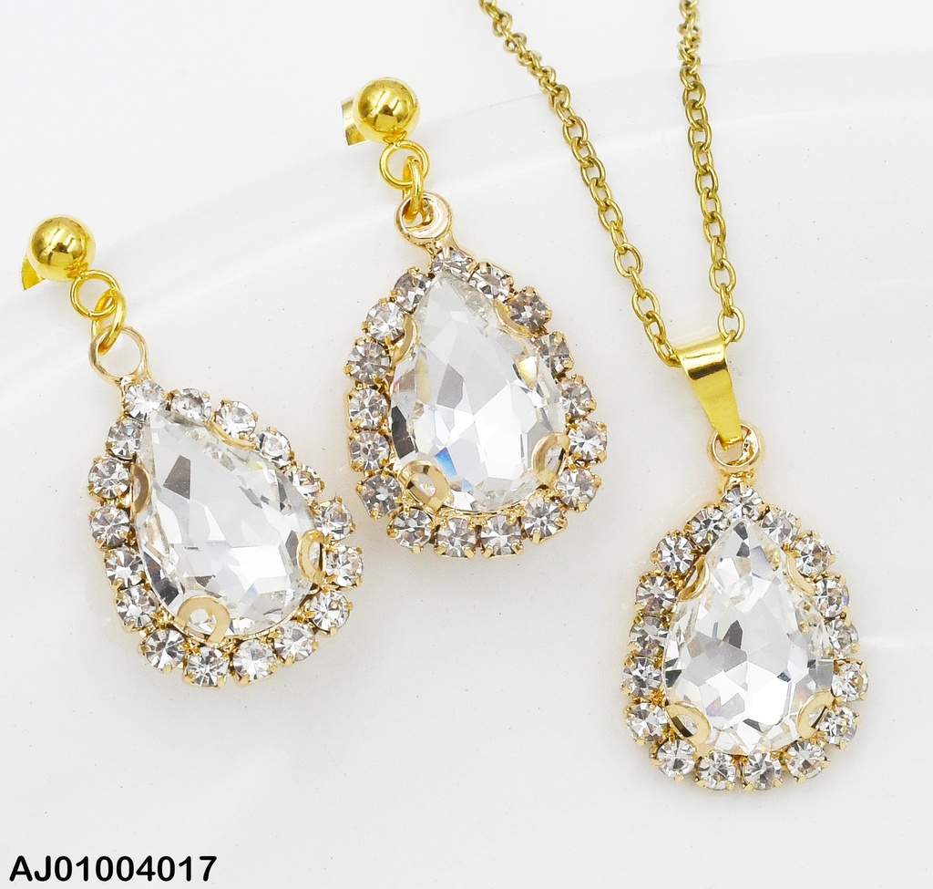 JUEGO GOTA ZIRCONIAS BORDE DOR/ZIRC. 09901-W130