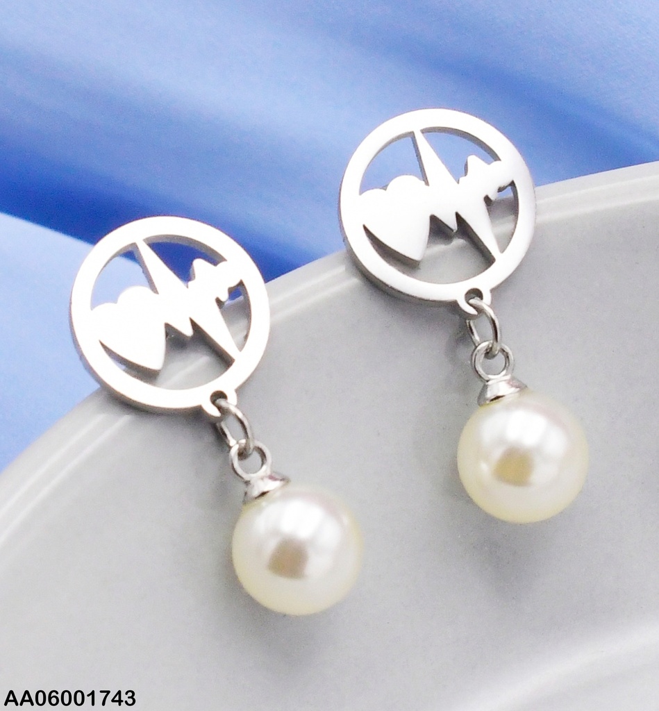 ARETE PLAT.CIRCULO LATIDOS CORAZÓN,PERLA COLG. 0737792