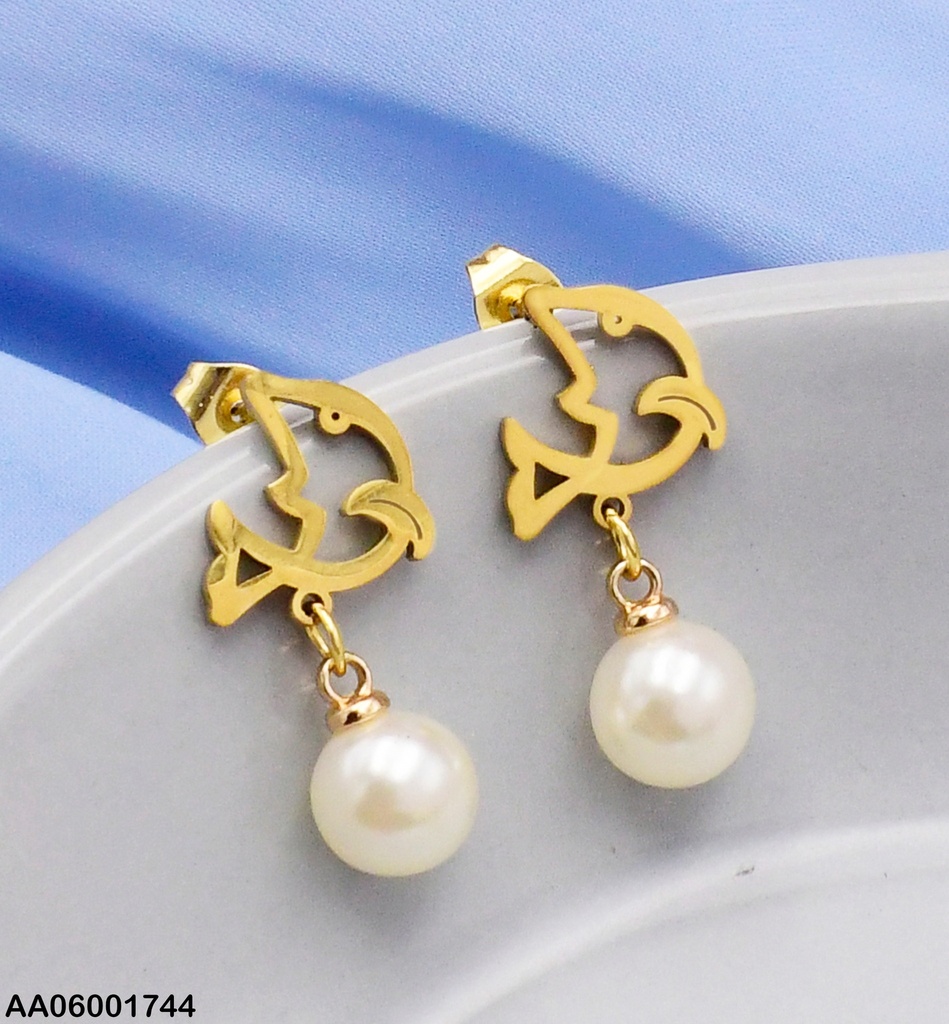 ARETES CROQUI DELFIN C/PERLA COLGANTE 0737801