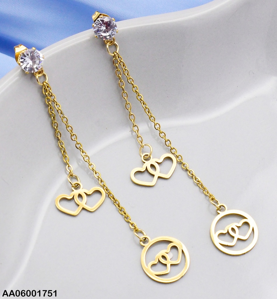 ARETES DOBLE CAD. DOBLE CROQUIS CORAZONES 073280