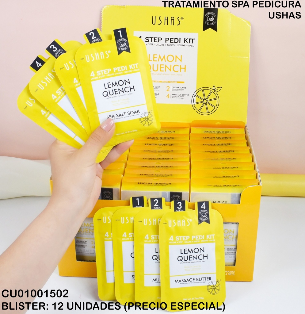 TRATAMIENTO SPA LIMON PEDICURA 4 PASOS USHAS HA283