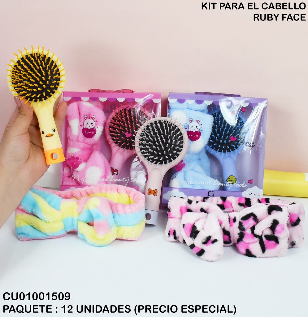 KIT BANDA P/CABELLO Y CEPILLO RUBY FACE FDSZ