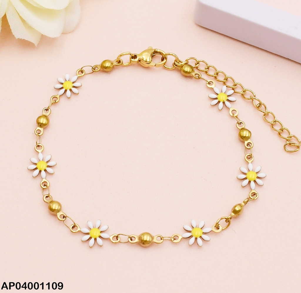 PULSERAS 6 FLORES BLANCA  8 PETALOS 072951-180
