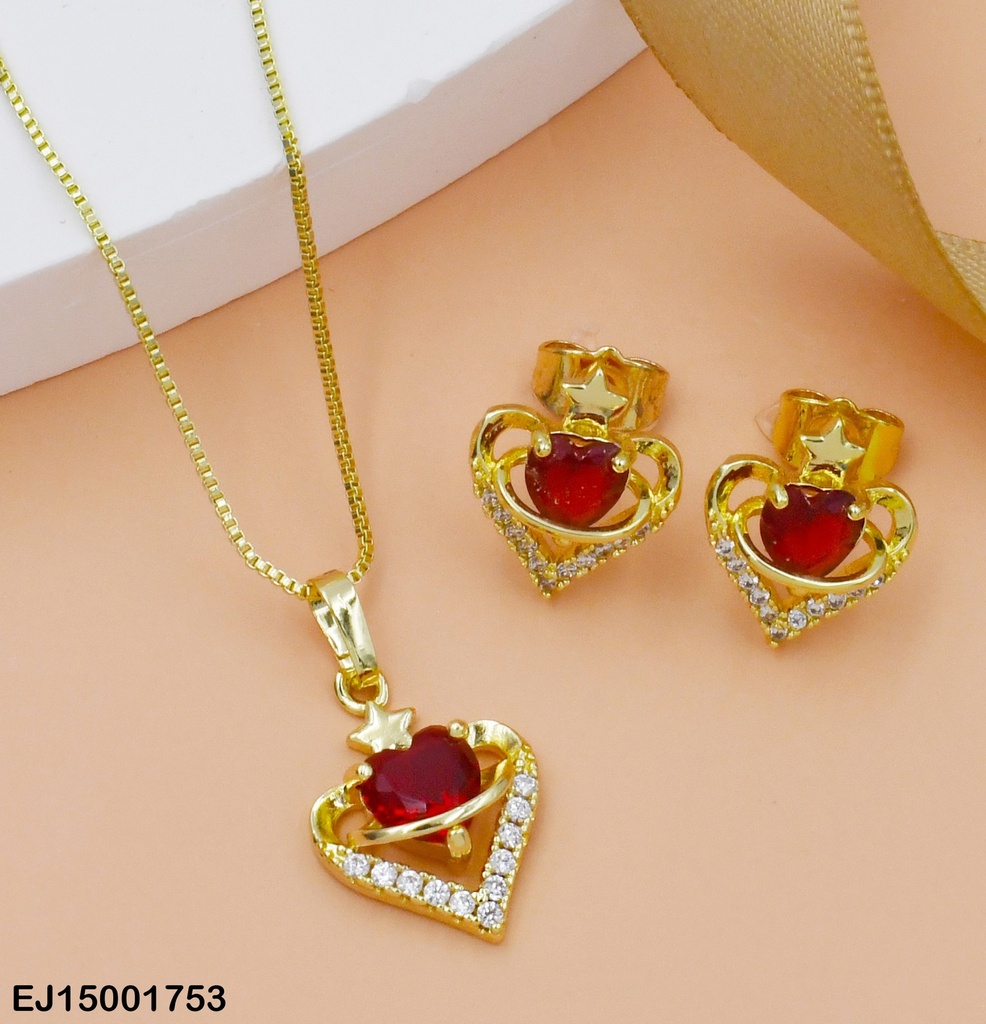 JUEGO CORAZON ZIRC. ROJA CORAZON ESTRELLITA SE155-104