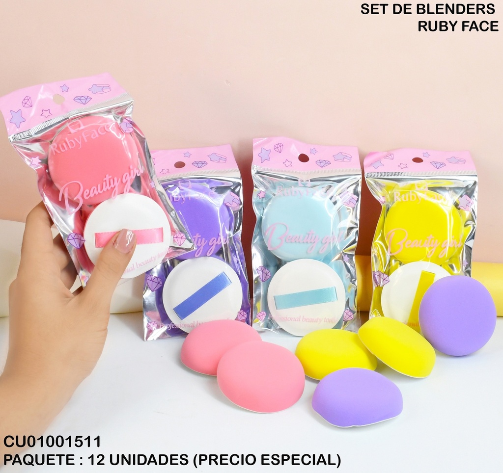 DÚO BLENDERS BEAUTY GIRL RUBY FACE MHT2PCS