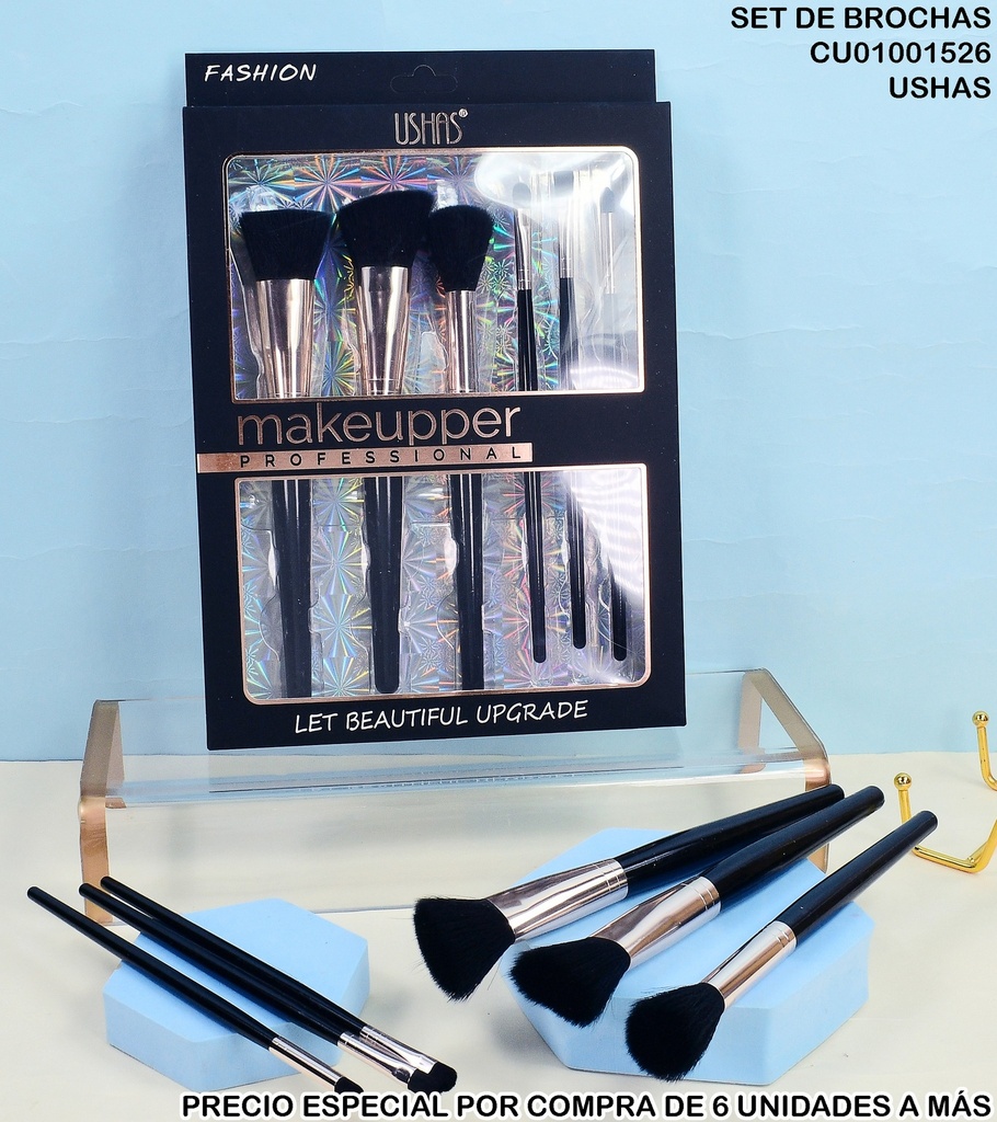 SET 6 BROCHAS MAKEUPPER USHAS CT387