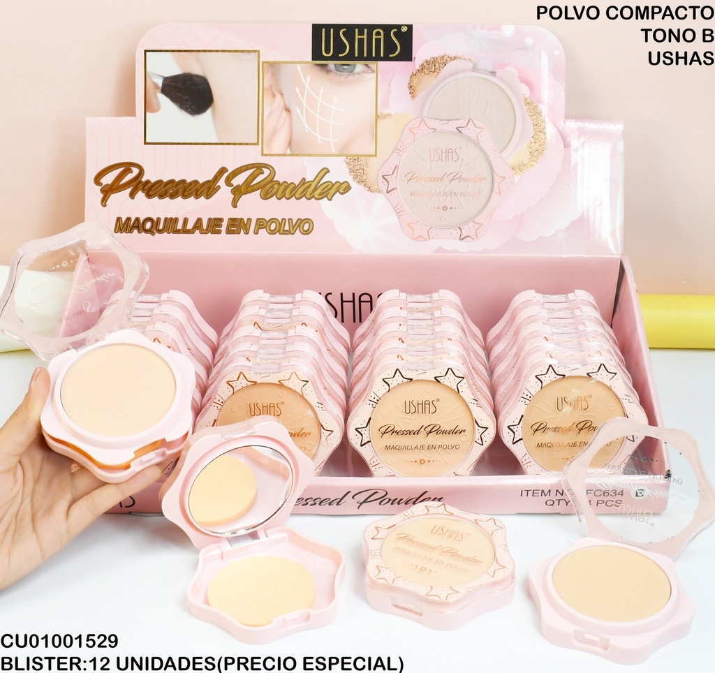 POLVO COMPACTO PRESSED USHAS FC634 B
