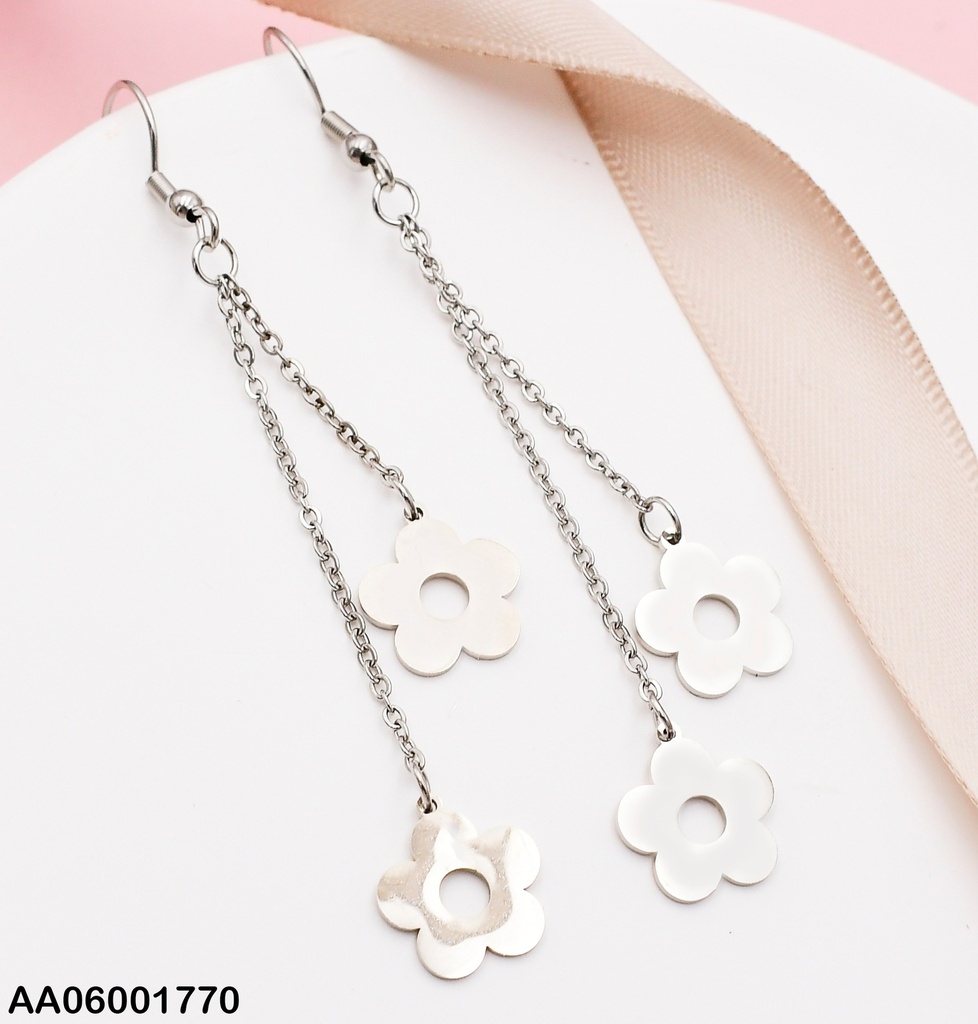 PLATEADO ARETES DOBLE CAD. PLACAS 0740802-W163