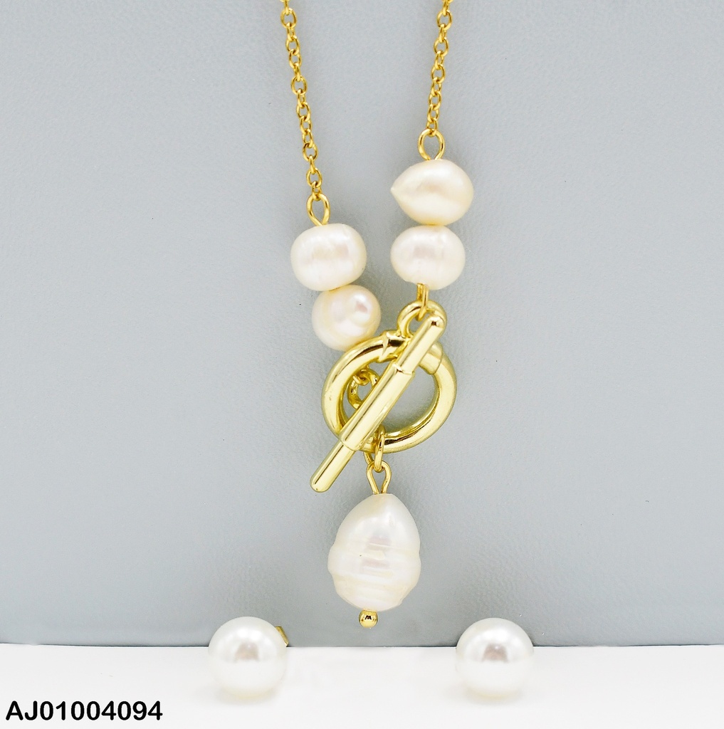 JUEGO DETALLES  CAD. 4 PERLA / ARETES/ DIJE  PERLA