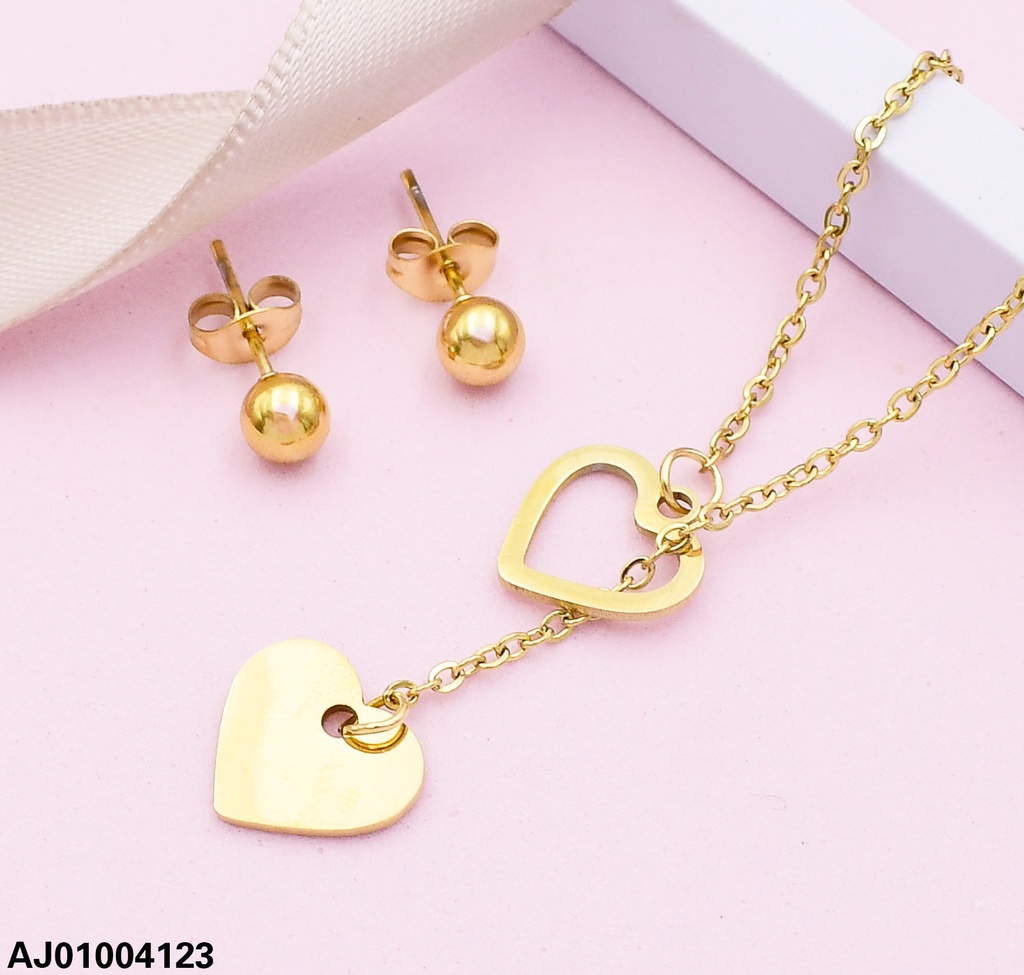 JUEGO DIJE CORAZONES CROQUI/ PLACA ARETES RD.  073248-W163