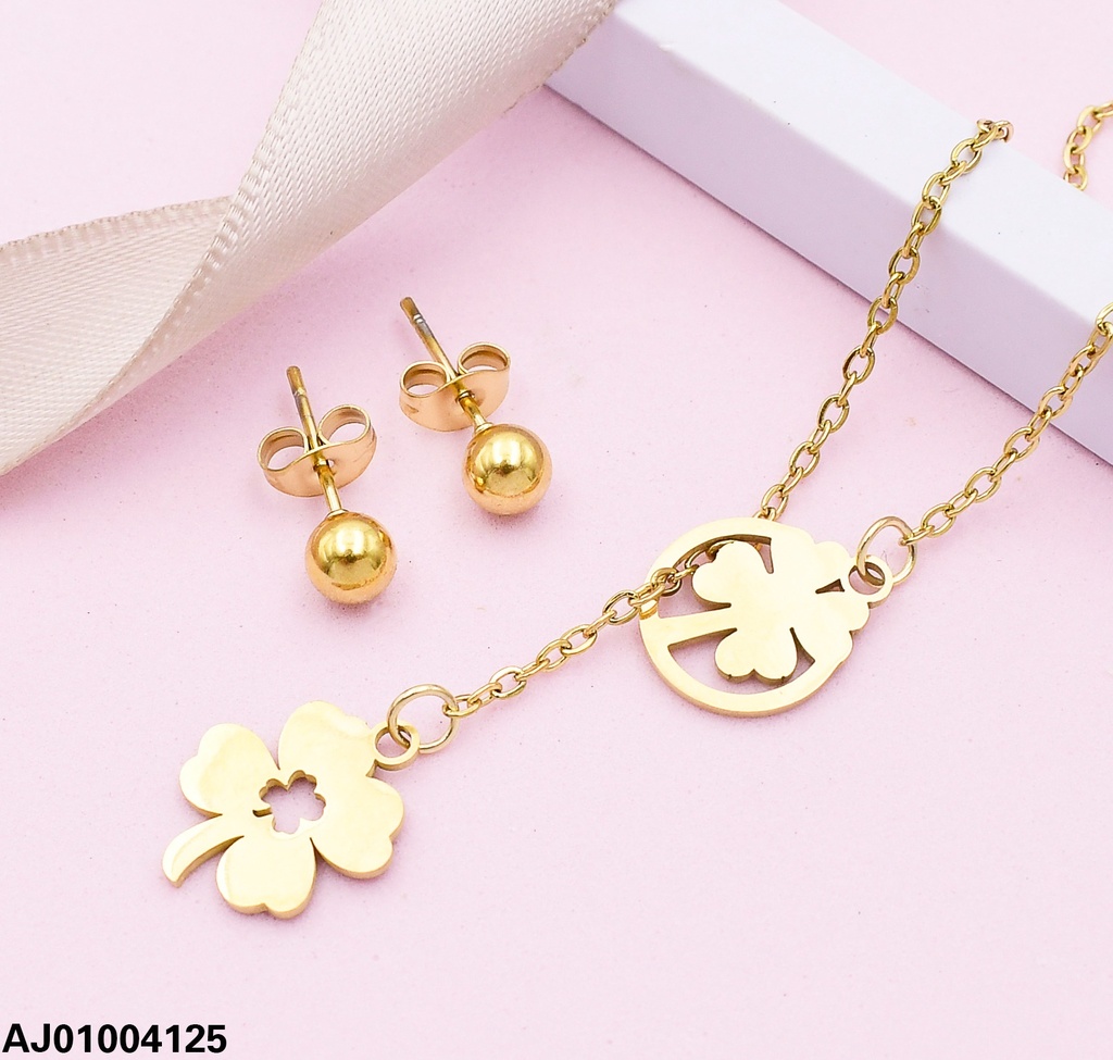 JUEGO DIJES TREBOL / CIRCULO ARETES RD.  073241-W163