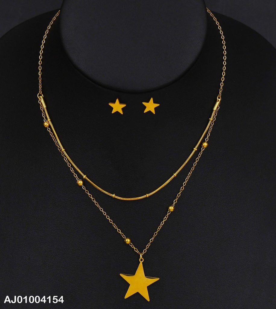 JUEGO CAD. DOBLE ARETES DIJE / ESTRELLA  072070-W135