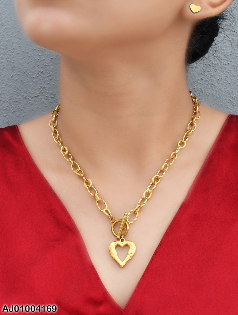JUEGO DETALLES ENCH. ARETES/DIJE CORAZON