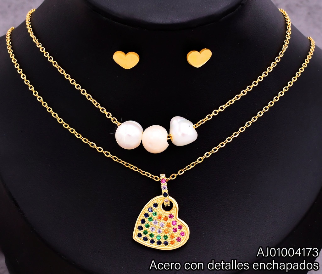 JUEGO DETALLES ENCH. DIJE CORAZON ZIRC. COL.SA260-5 (P.E.NOV2025)