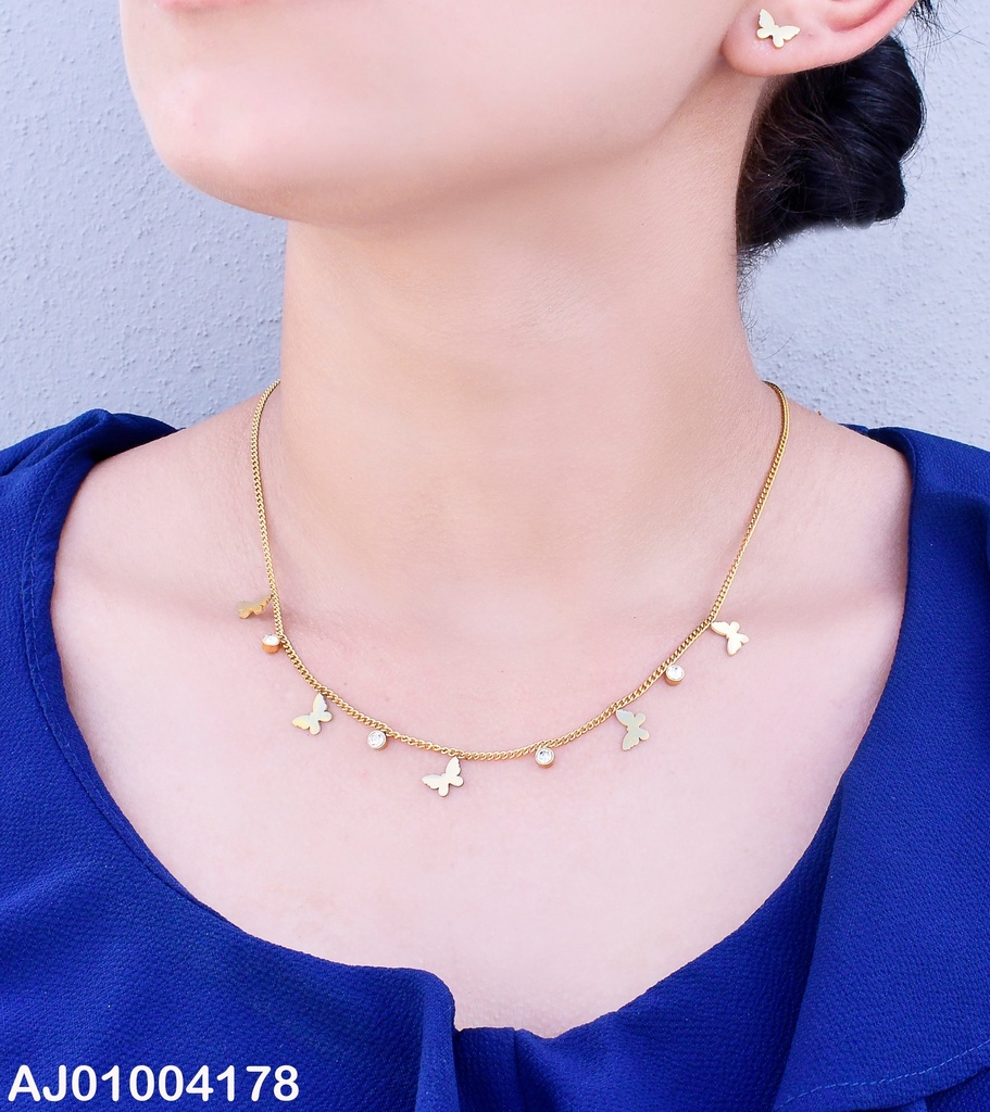 JUEGO ARETES / MARIPOSAS ZIRC. RD 073109-180