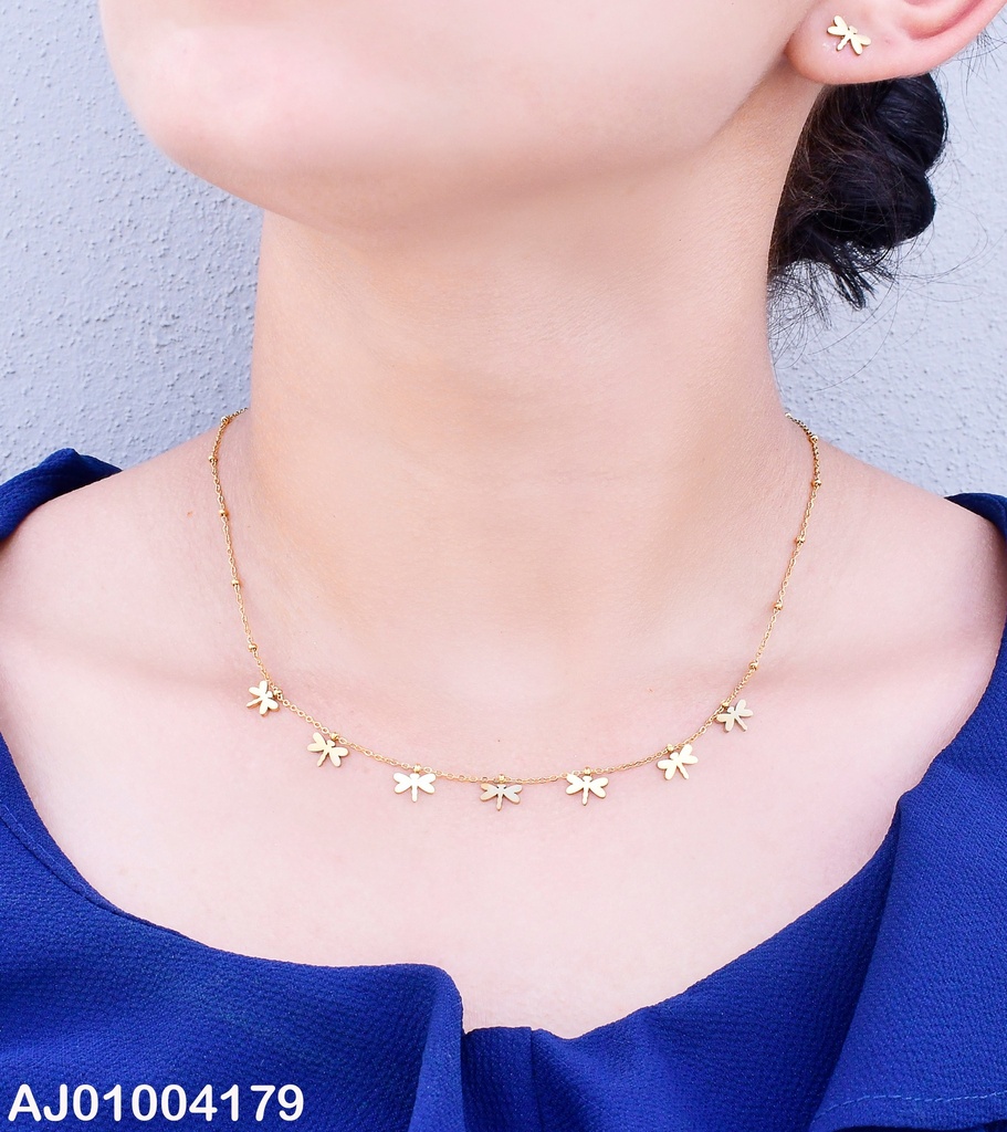 JUEGO ARETES/ DIJE LIBELULA
