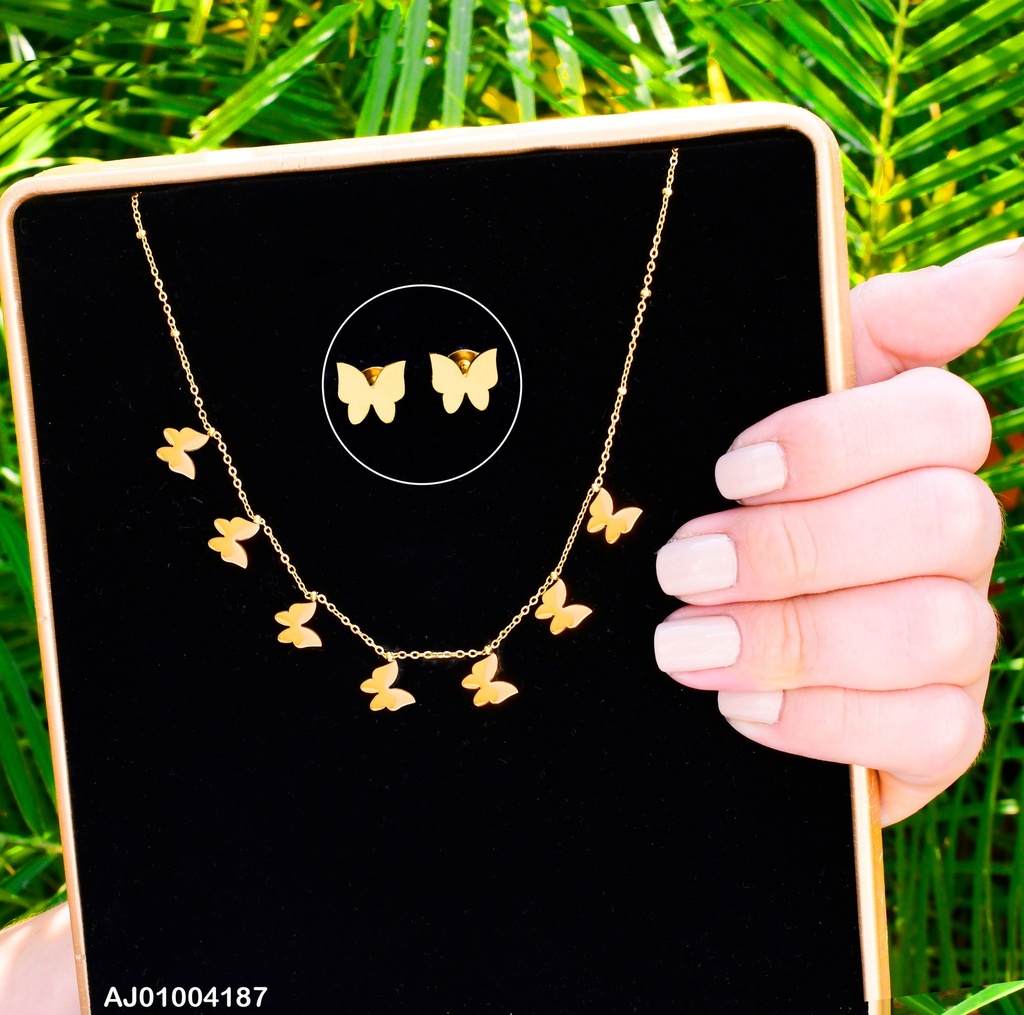 JUEGO ARETES / DIJE MARIPOSA