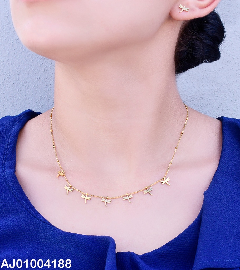JUEGO ARETES/ DIJE LIBELULA