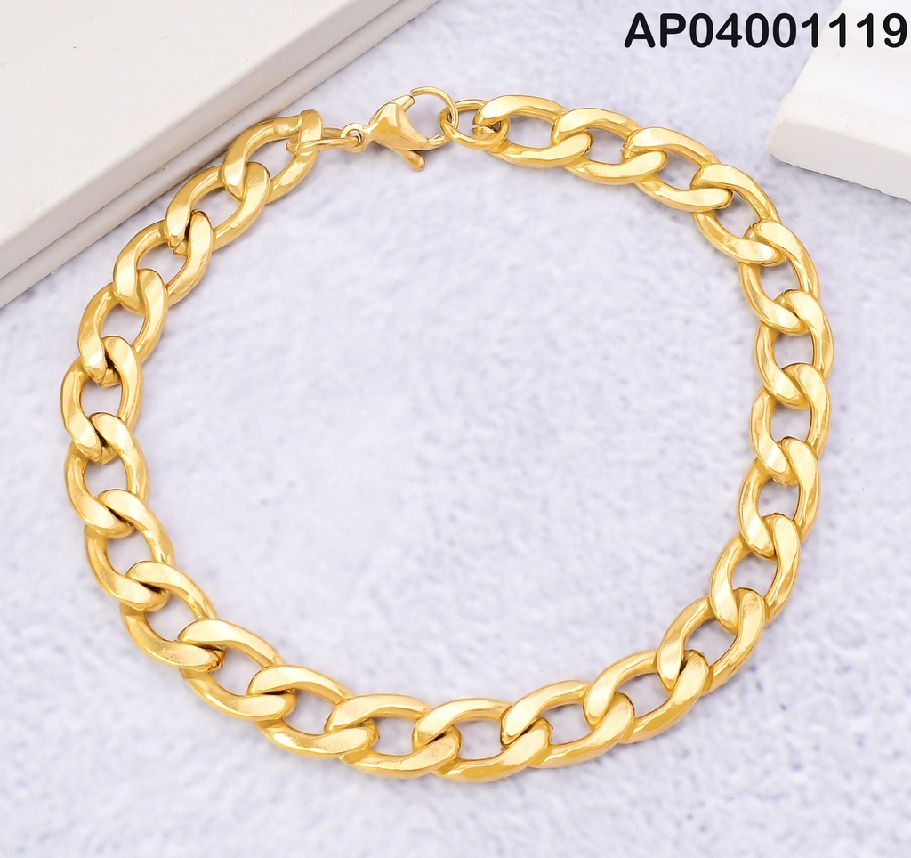 PULSERA ANCHA DORADA ESLABONES UNIF.3.0NK