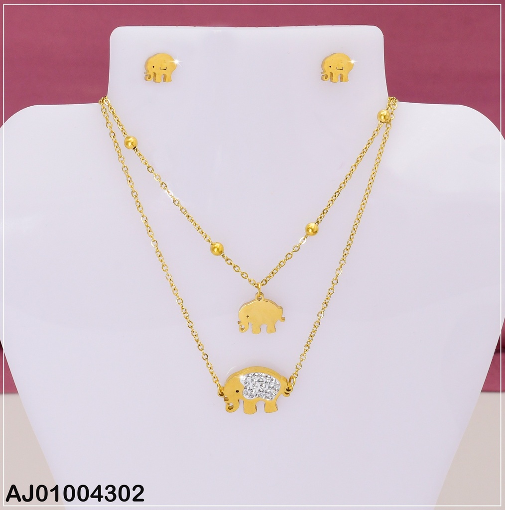 JUEGO ARETES ELEFANTE CAD. DOBLE ELEFANTE (P.E.NOV2025)