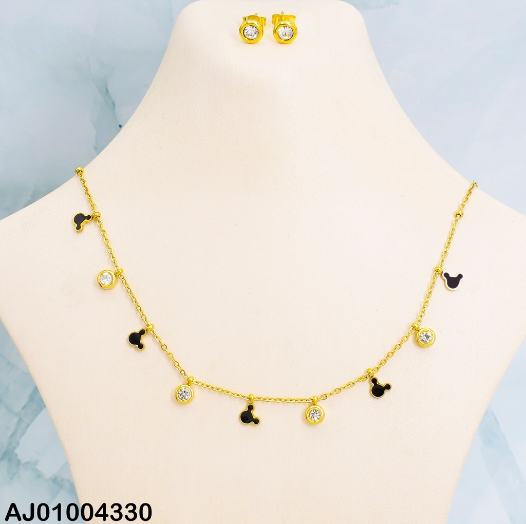 JUEGO ARETES ZIRC. RD DIJE MINNIE