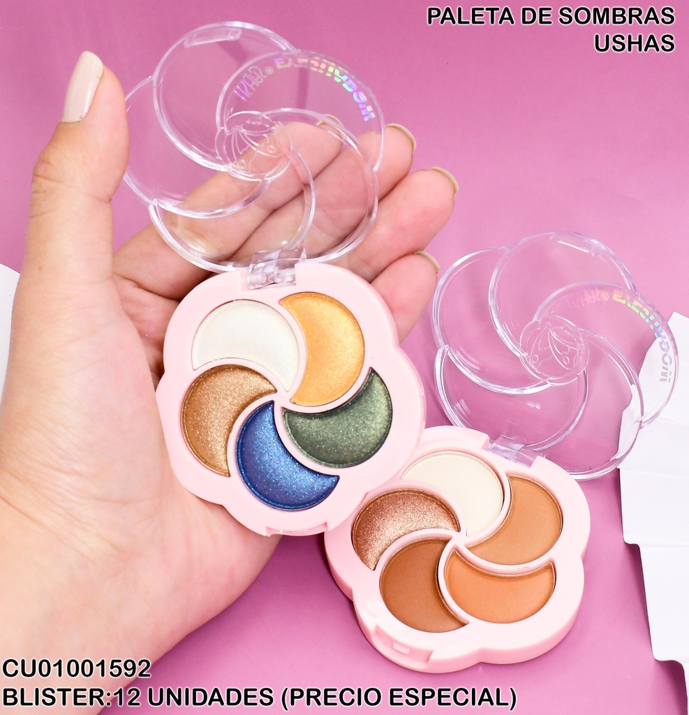 PALETA DE SOMBRAS 5  TONOS FORMA DE FLOR # ES4163-4