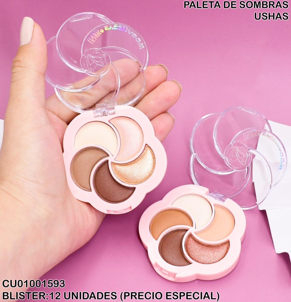 PALETA 5 TONOS  DE SOMBRAS   FORMA DE FLOR # ES4163-2