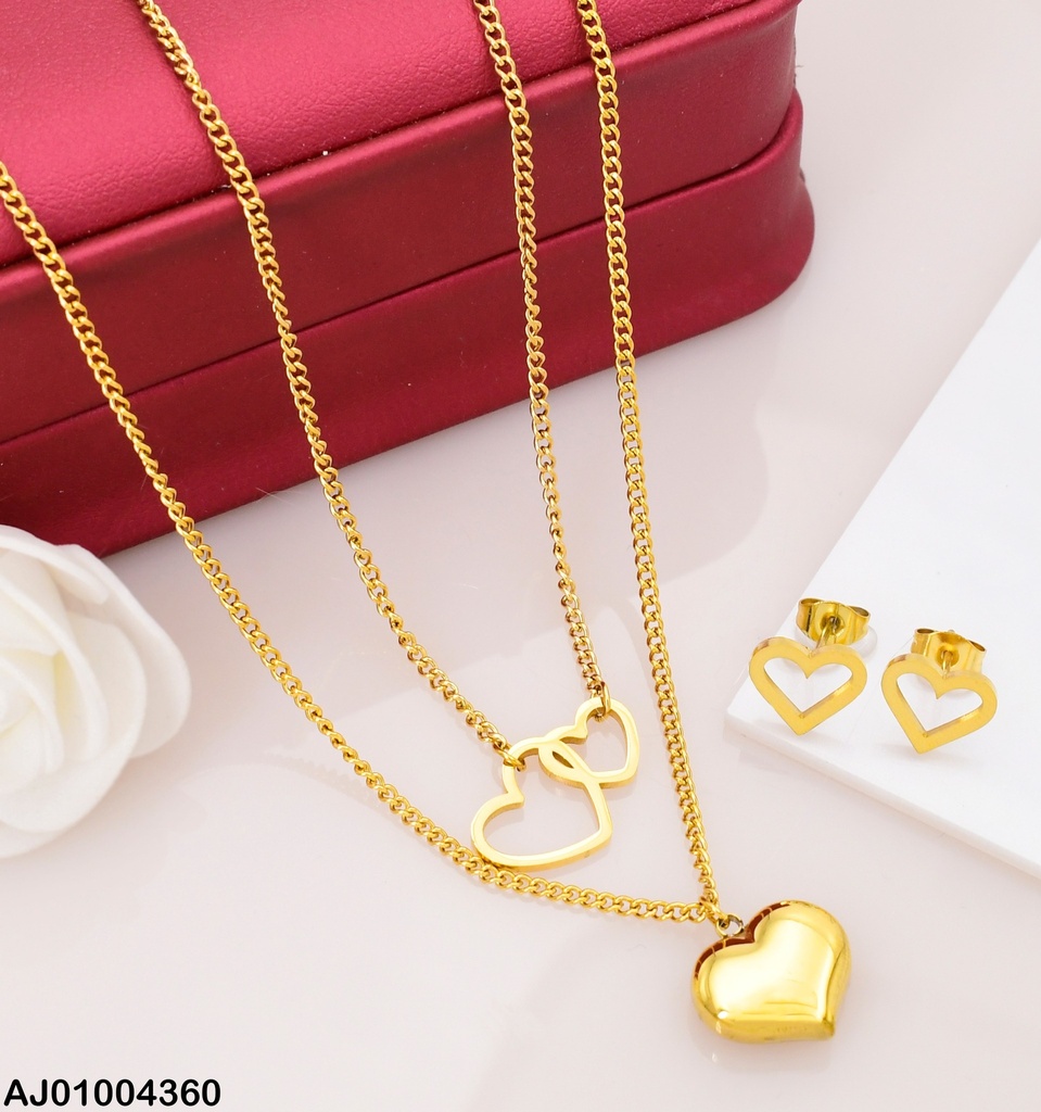 JUEGO ARETES COR. CROQUI CAD. DOBLE DIJE CORZ./CORZ. DOBLE 073372