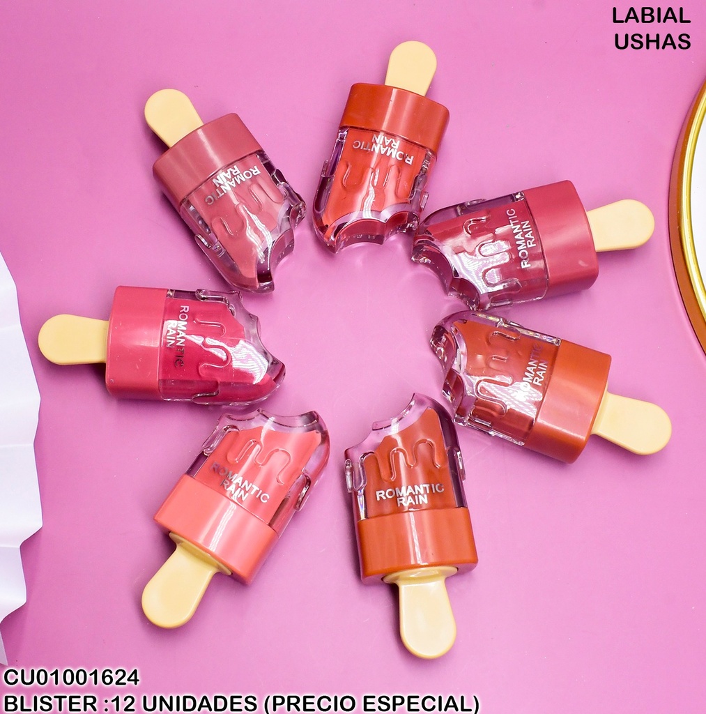LABIAL USHAS FORMA DE PALETA ROMANTIC RAIN R182