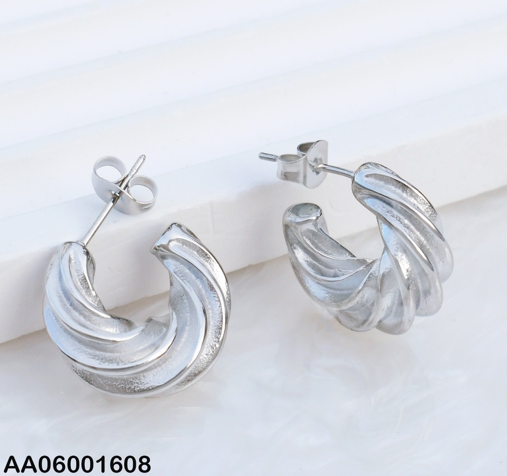 ARETES PLATEADO  C GRUESO TORNEADO 0741442-113
