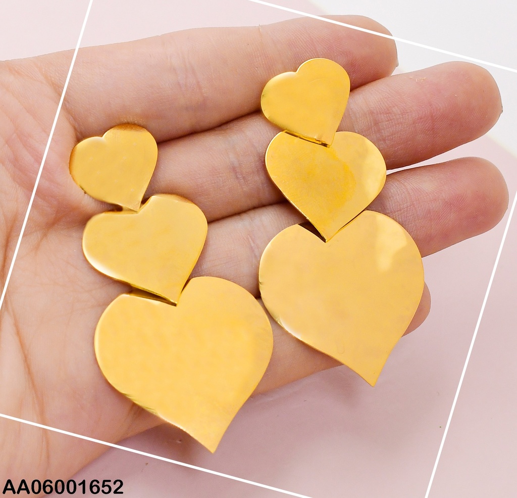 ARETES LARGOS TRES CORAZONES 0738741-054