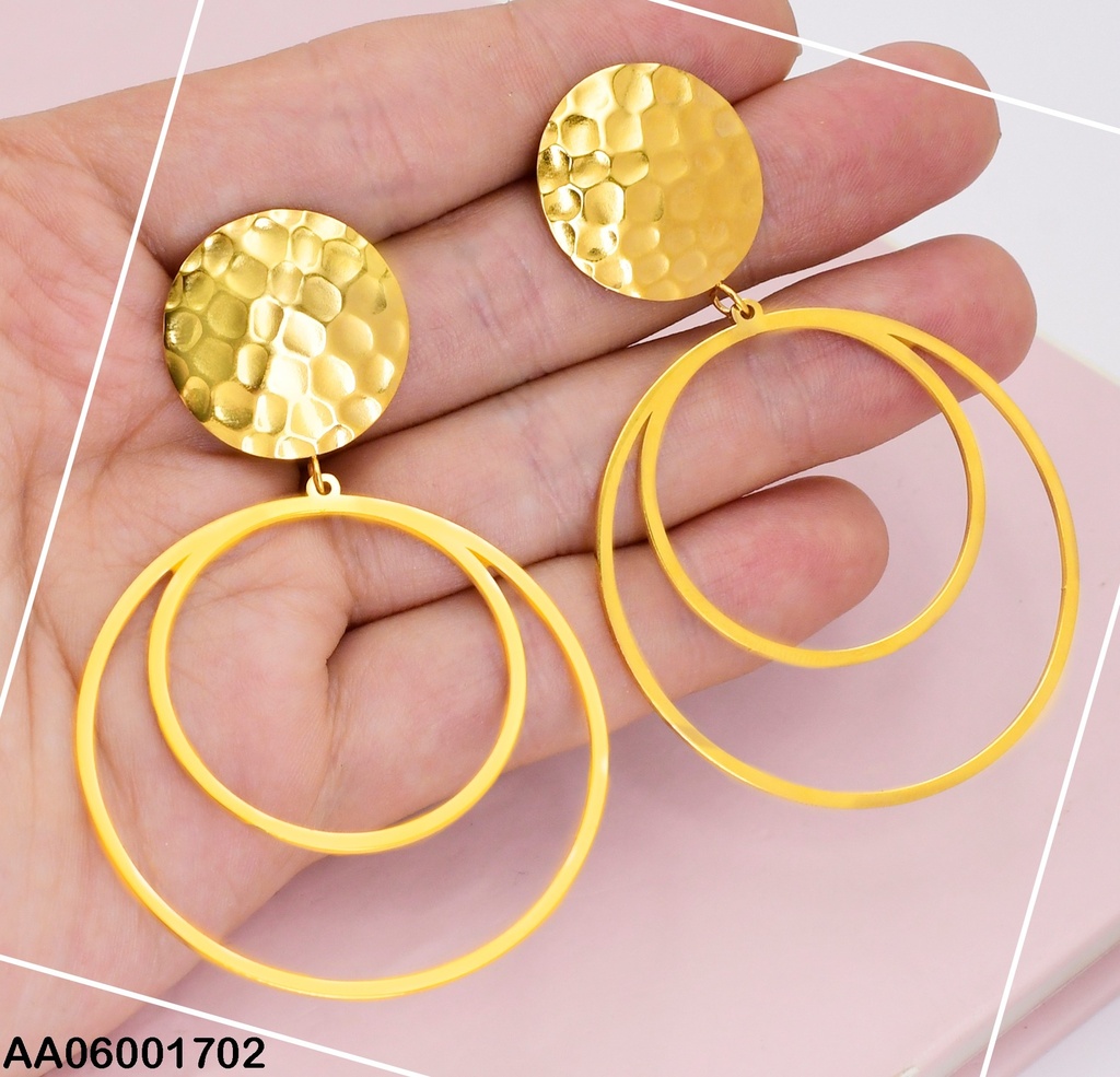 ARETES PLACA O/ CIRCULOS DOBLE COLGAR  0712401-054