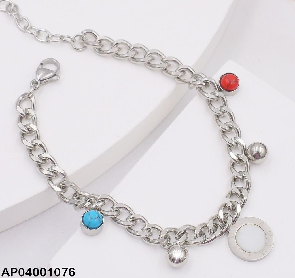 PULSERA PLATEADA 3 ⭕/2 PELOTITAS 0735182