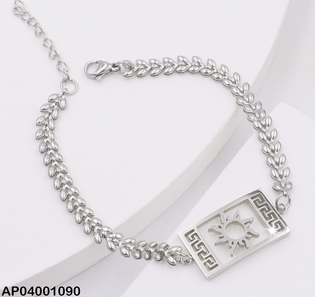 PULSERA  PLATEADA PLACA SOL 0713342-W02