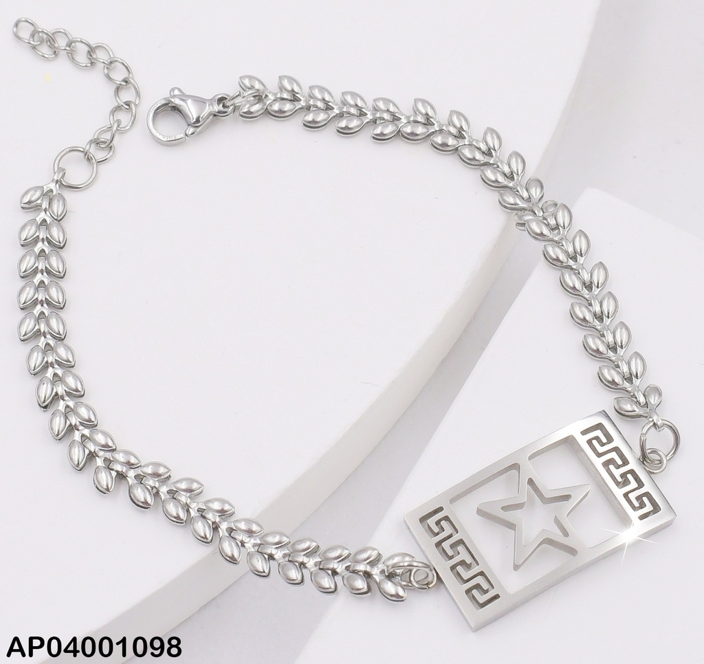PULSERA PLATEADA PLACA ESTRELLA  0713282-W02