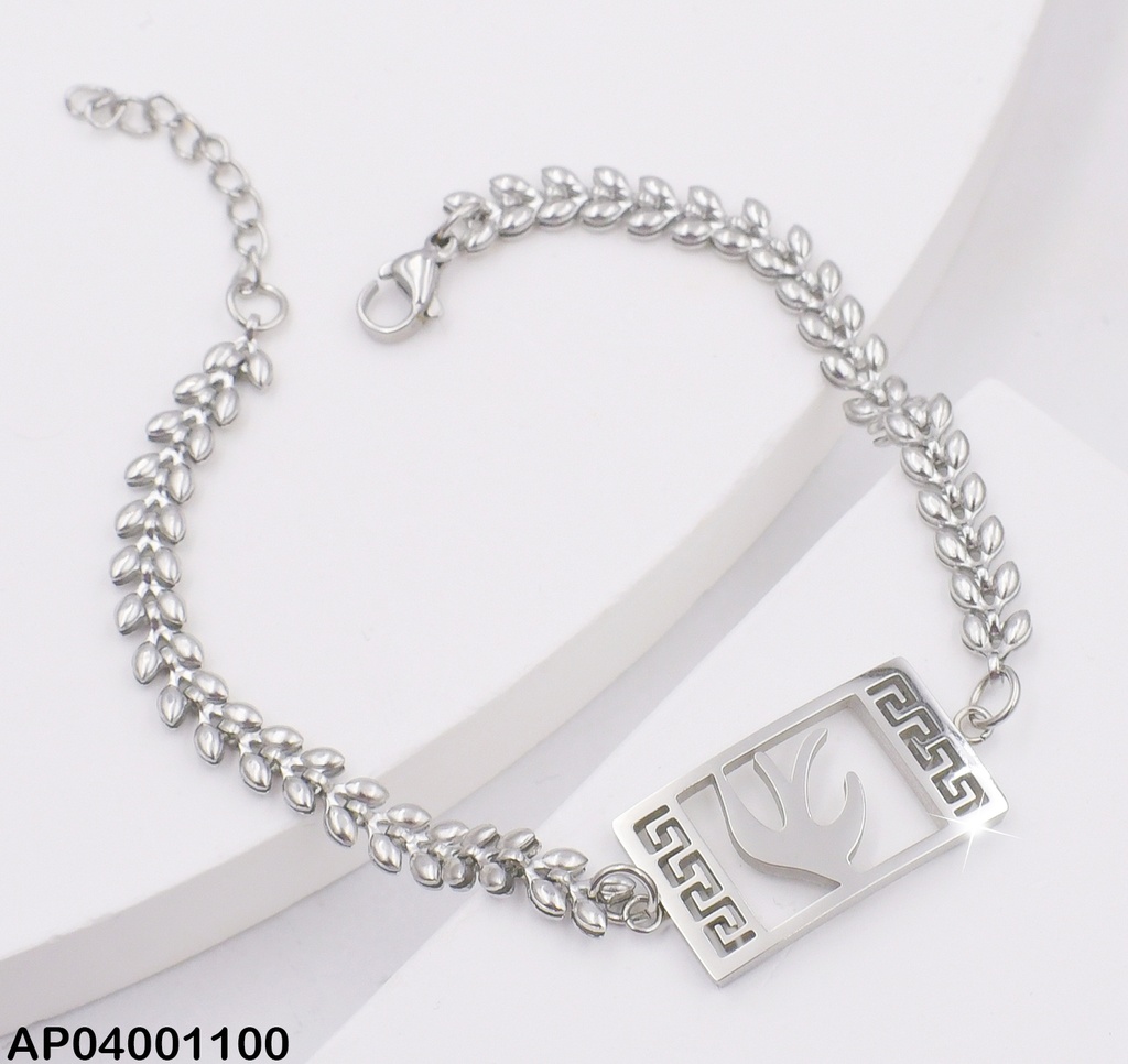 PULSERA PLATEADA PLACA PALOMA 0713352-W02