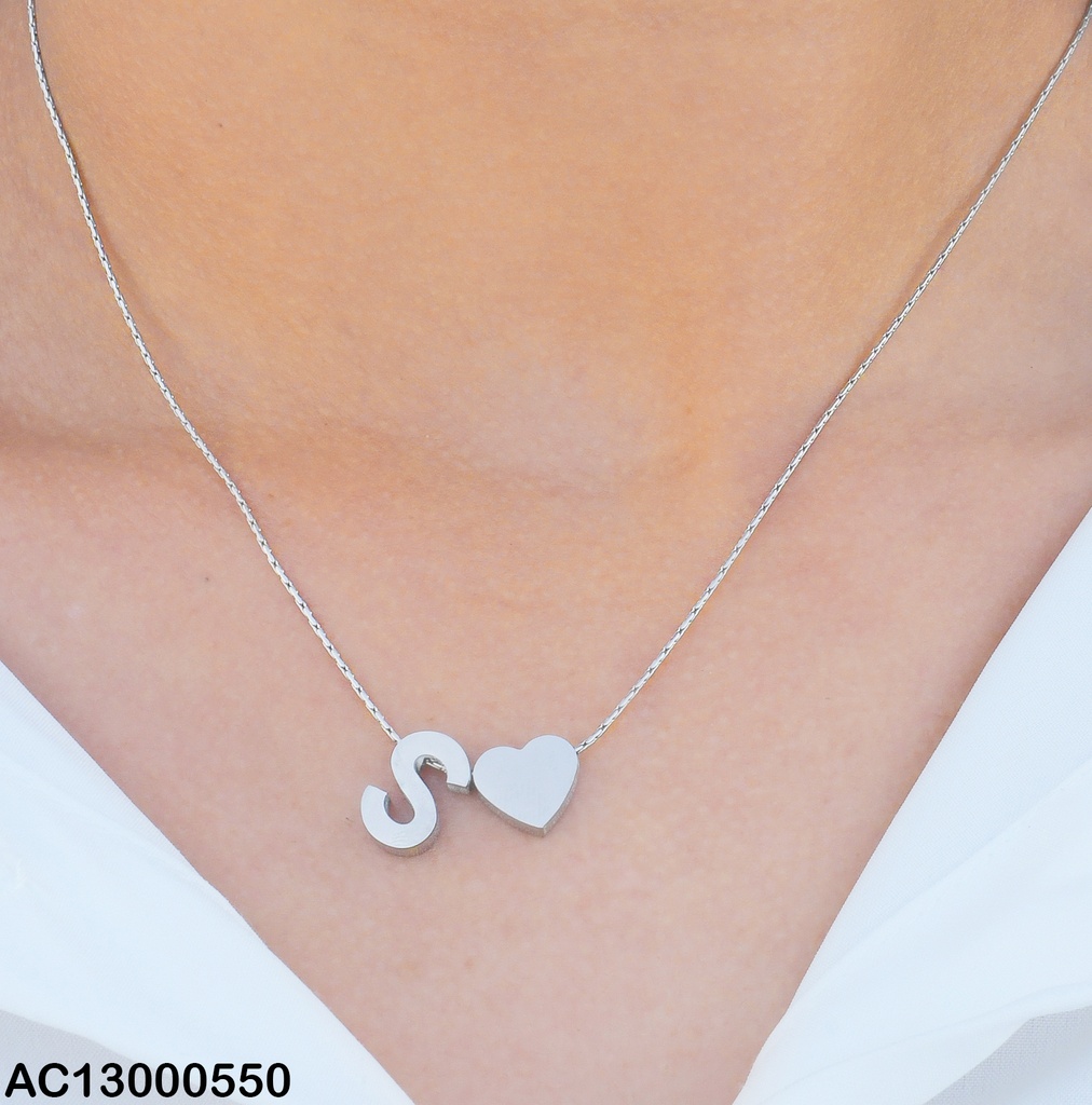 CADENA PLATEADA INICIAL / CORAZON  ( S  )  0740328-S-W47