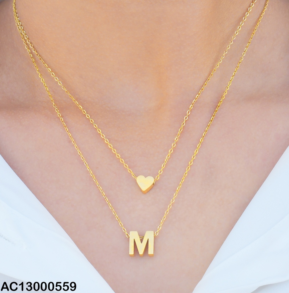 CADENA DOBLE INICIAL M / CORAZON AC23068093
