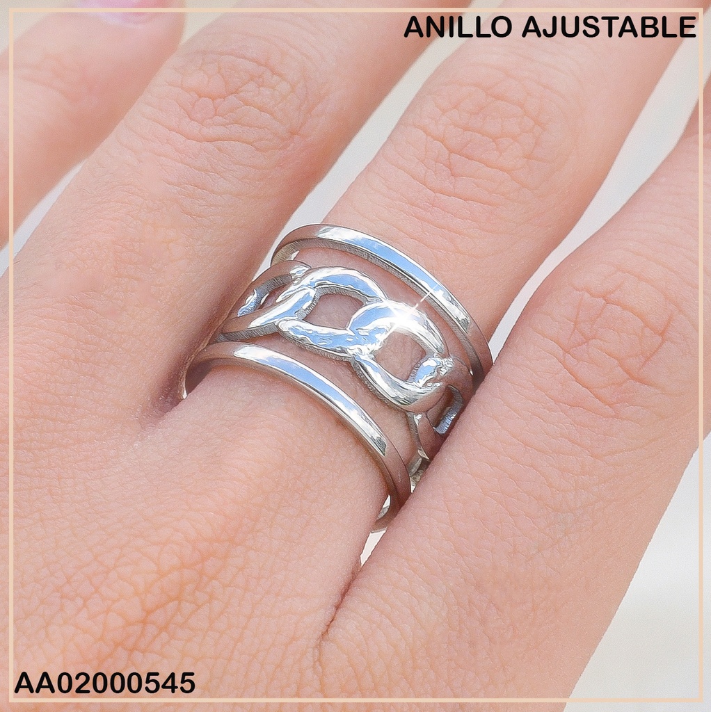 ANILLO PLATEADO 2 LINEAS CENTRO CAD. 0710862-334
