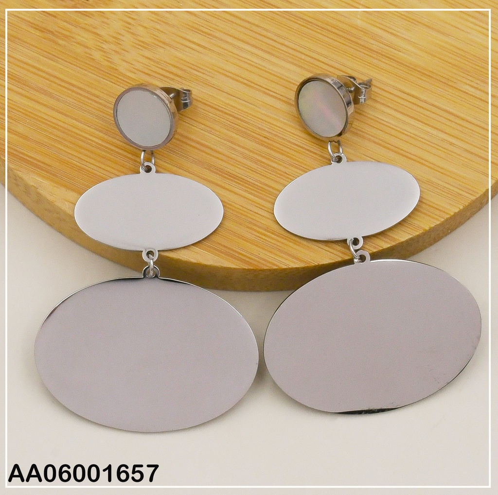 ARETE PLATEADO LARGO TRES CIRCULOS 0738702-054