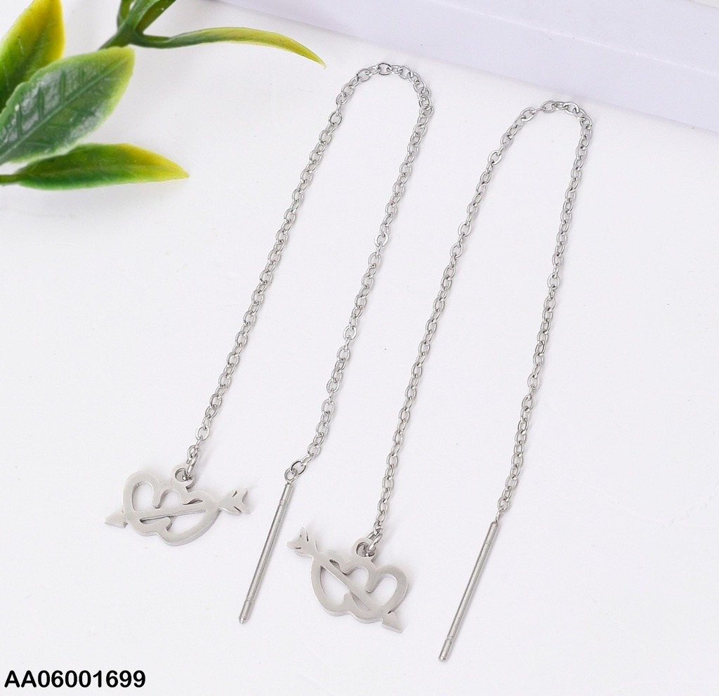 ARETES PLATEADO COLGANTE 2 CORAZONES 0740162-W47