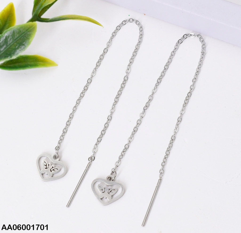 ARETES PLATEADOS COLGANTE CORAZON 0740172-W47
