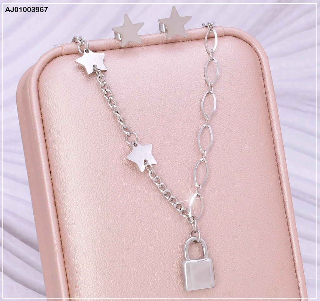 JUEGO PLAT. ARETES ESTRELLA DIJE CANDADO 0735652
