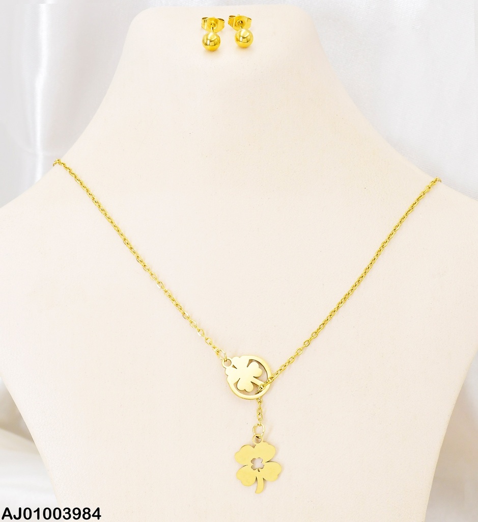 JUEGO ARETES PELOTITA DIJE TREBOL 0740601 (P.E.NOV2025)