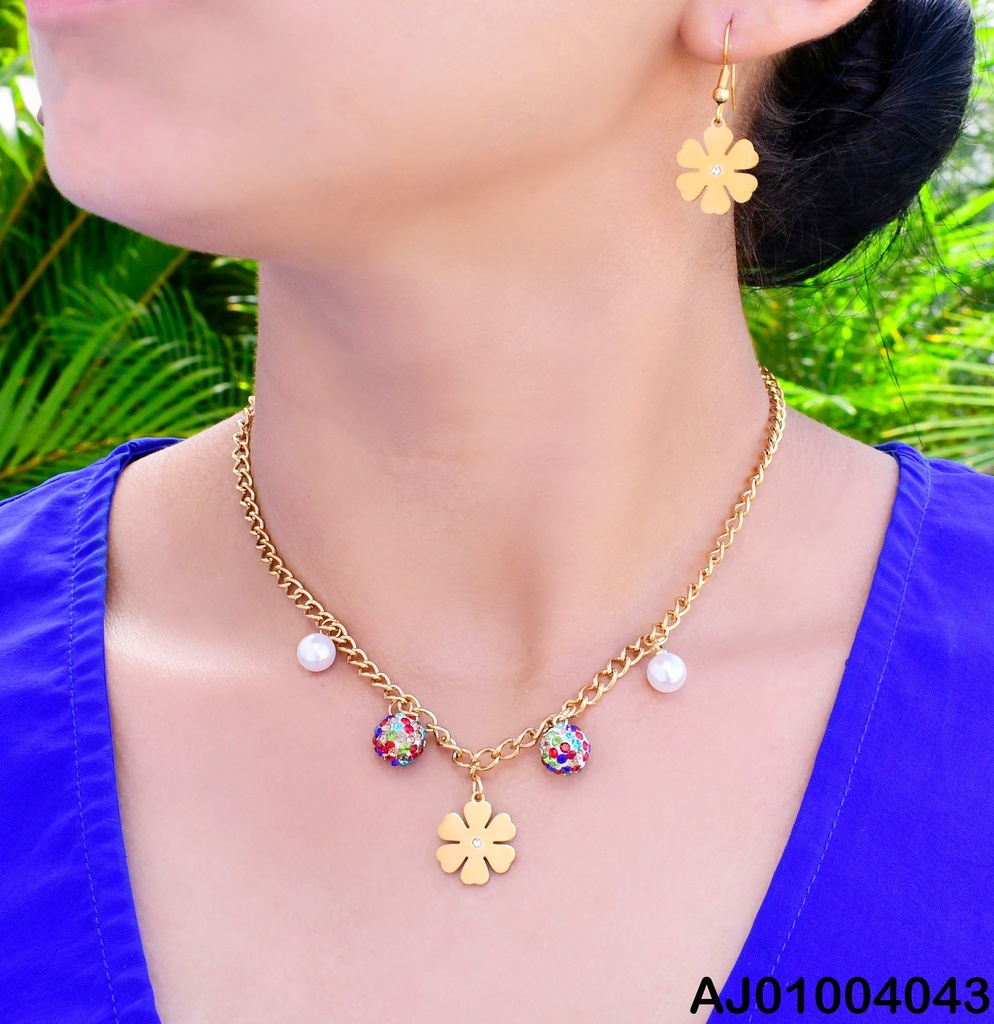 JUEGO ARETES/ DIJES  0713021-W02