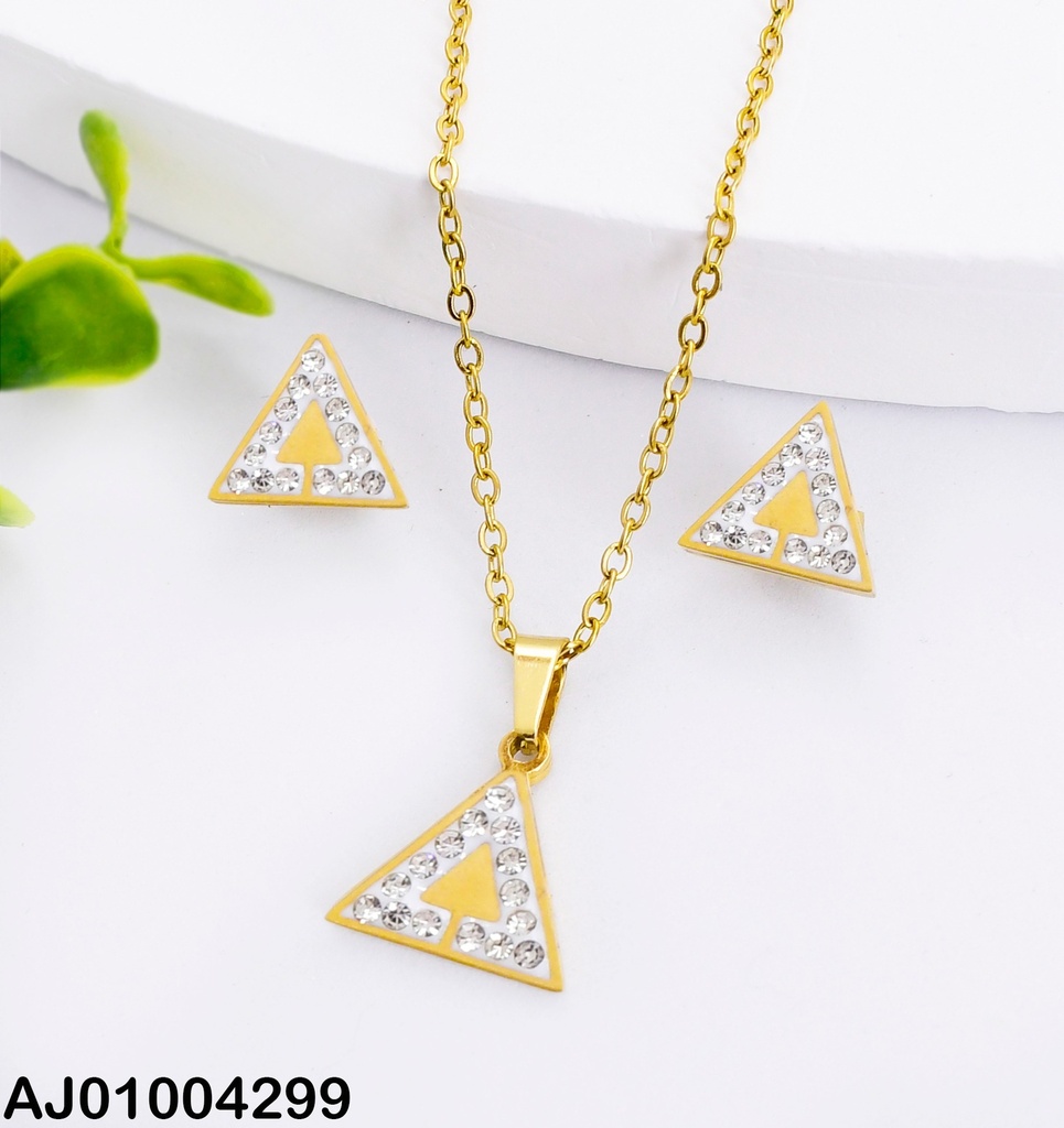 JUEGO ARETES / DIJE TRIANGULO ZIRC. 0715971