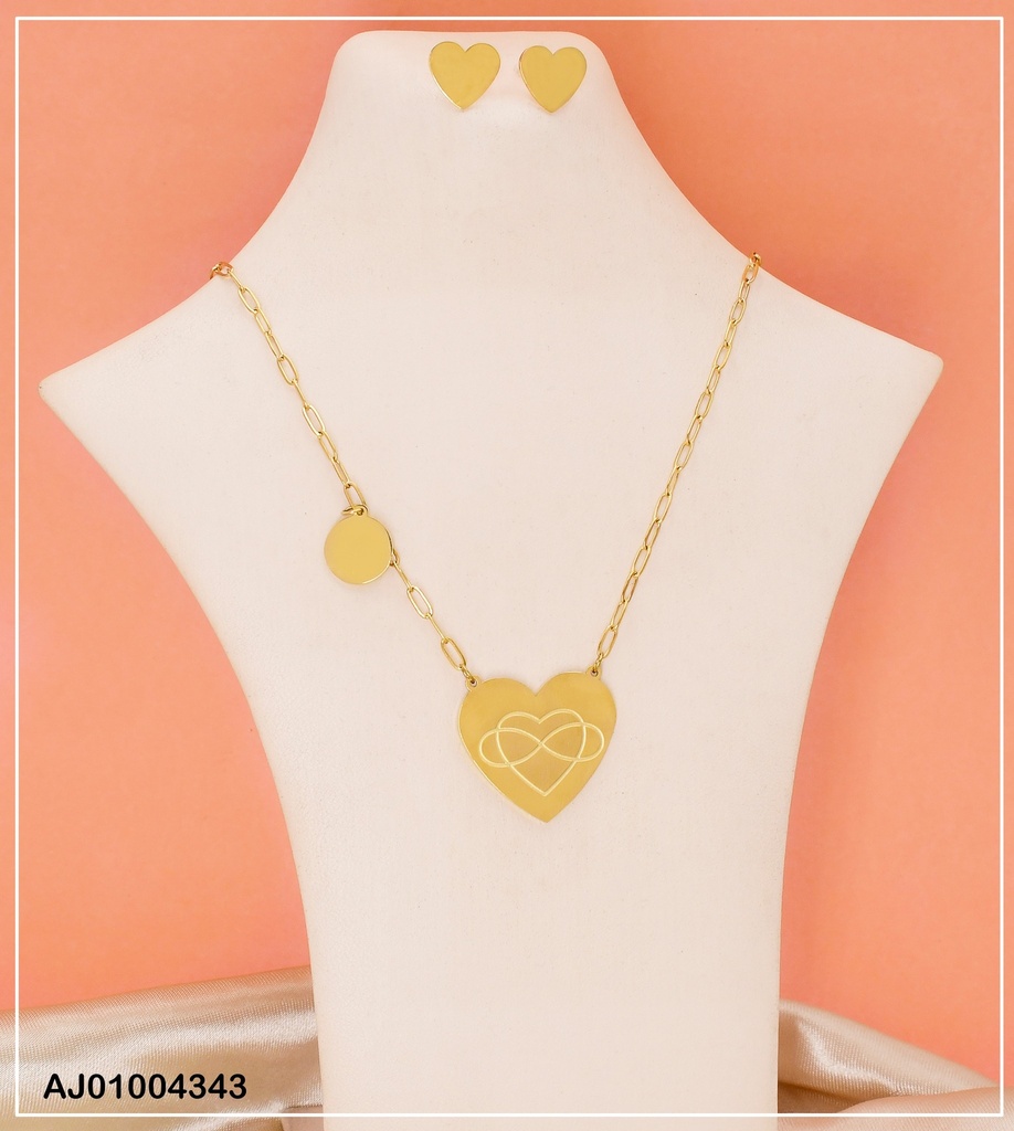 JUEGO CORAZONES ARETES PLACAS,DIJE INF.CAD C/PLACA RD 0711851
